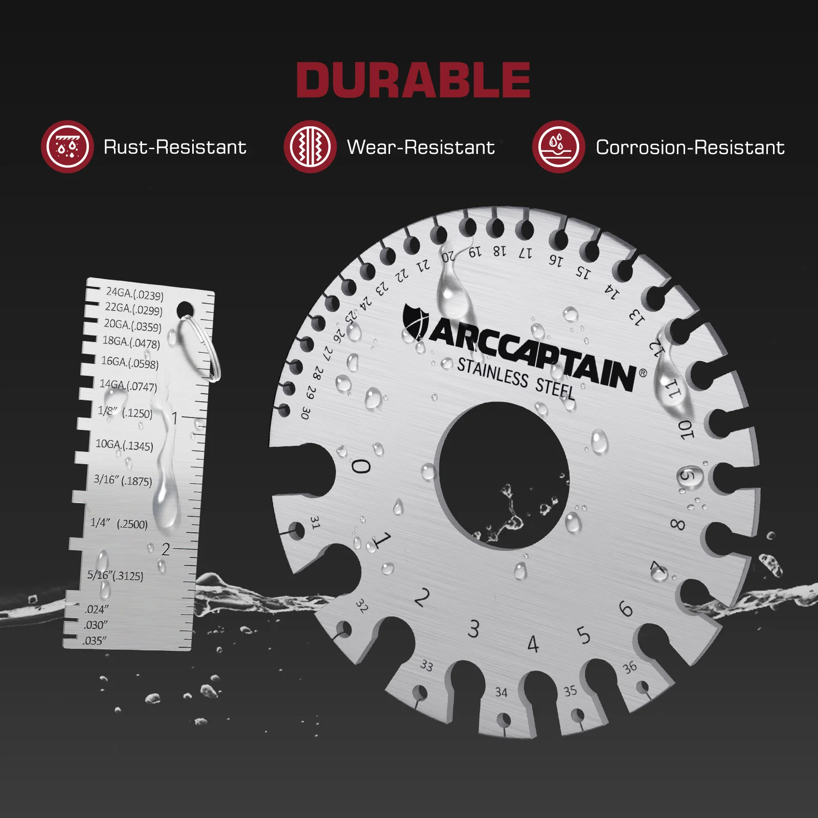 Arccaptain Wire Gauge Measuring Tool Metal Gauge - Image 6